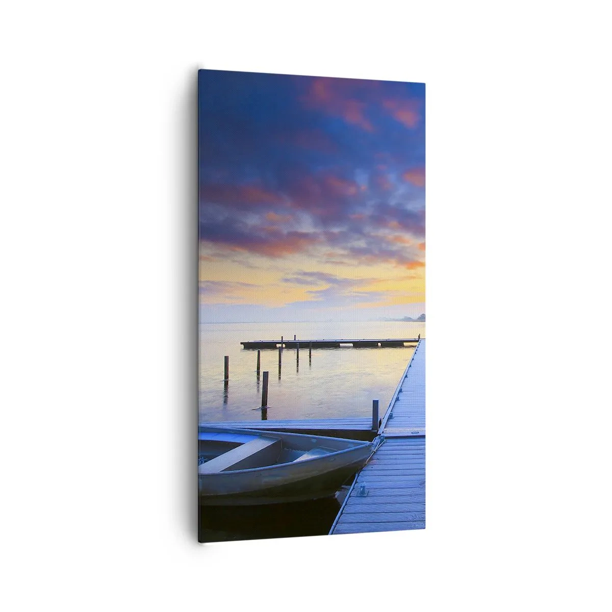 Tablou pe pânză - Seninătate mov-auriu - 65x120 cm