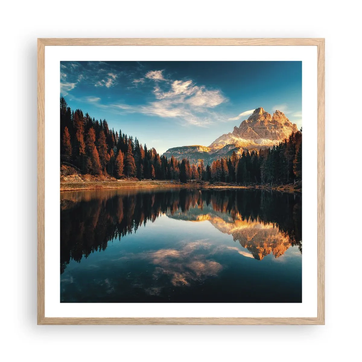 Poster în ramă de stejar deschis - Peisaj dublat - 60x60 cm