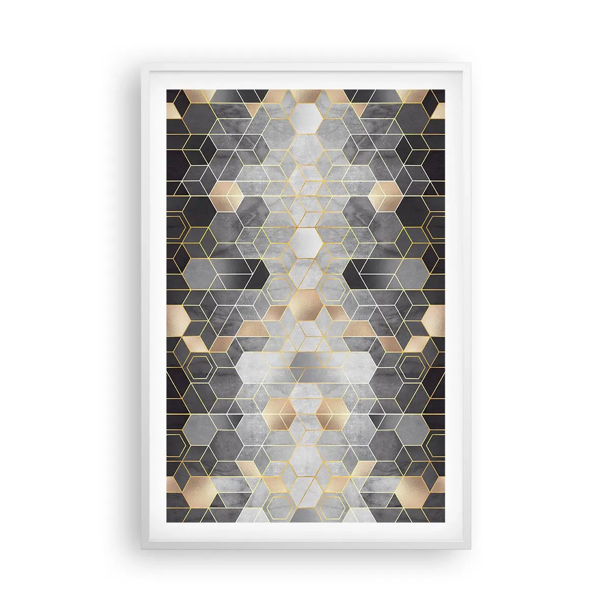 Poster în ramă albă - Compoziție diamantată - 61x91 cm