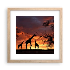 Poster în ramă de stejar deschis - O mică cină cu cei dragi - 30x30 cm