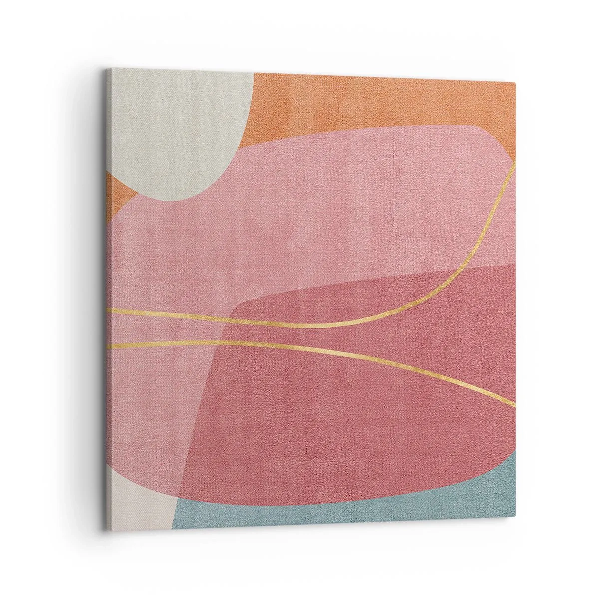 Tablou pe pânză - Compoziție pastel cu fir de aur - 60x60 cm