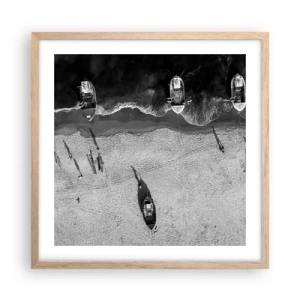 Poster în ramă de stejar deschis - Tot pe țărm... - 50x50 cm