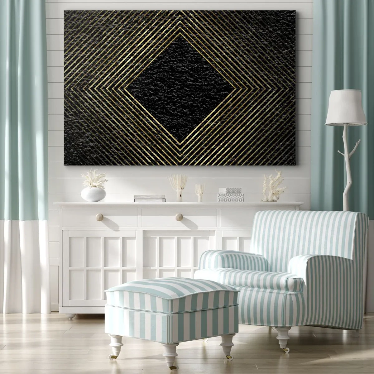 Tablou pe pânză - Geometrie în stil glamour - 100x70 cm