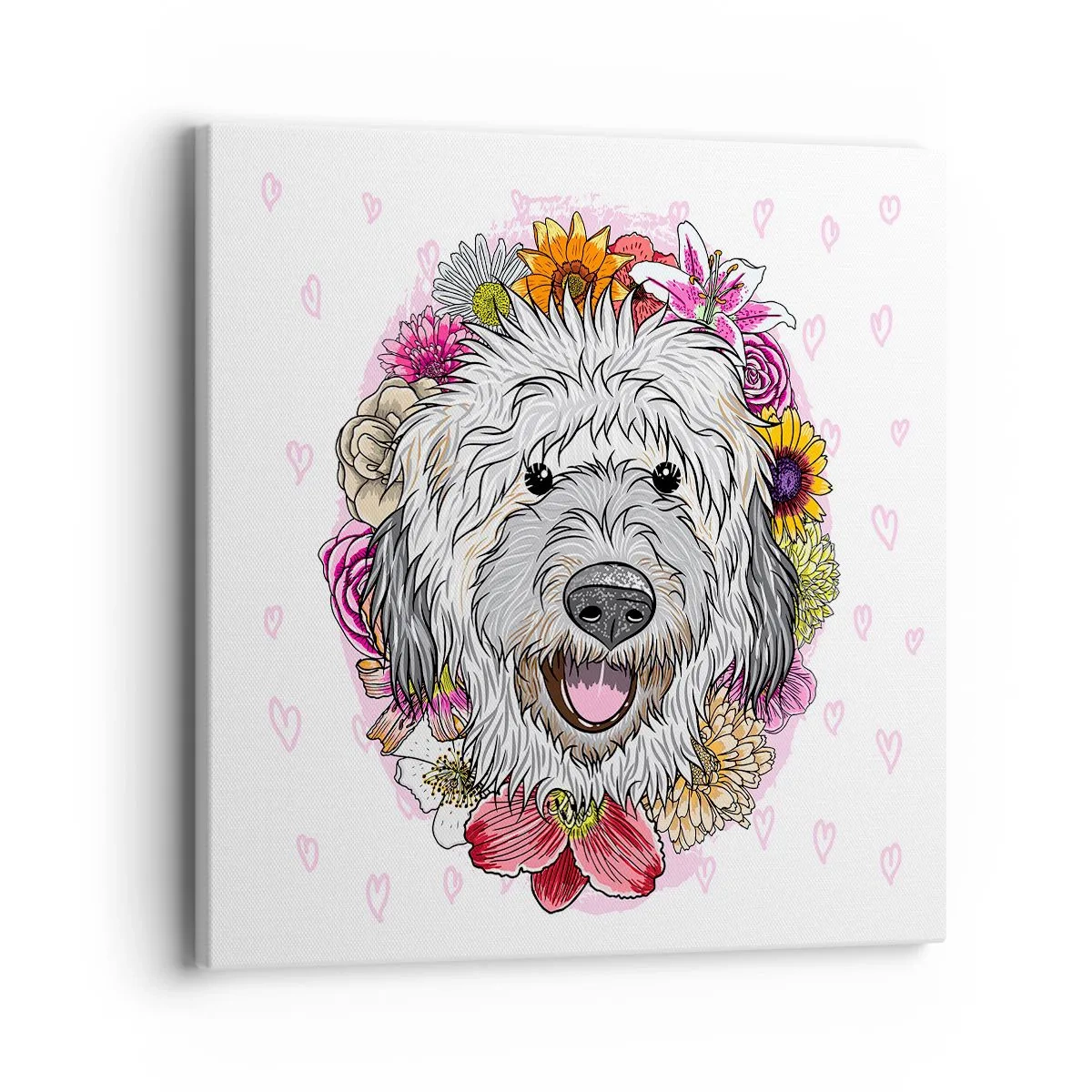 Tablou pe pânză - Bucuria cățelușului - 40x40 cm