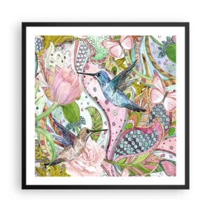 Poster în ramă neagră - Încurcat în viță de vie - 60x60 cm