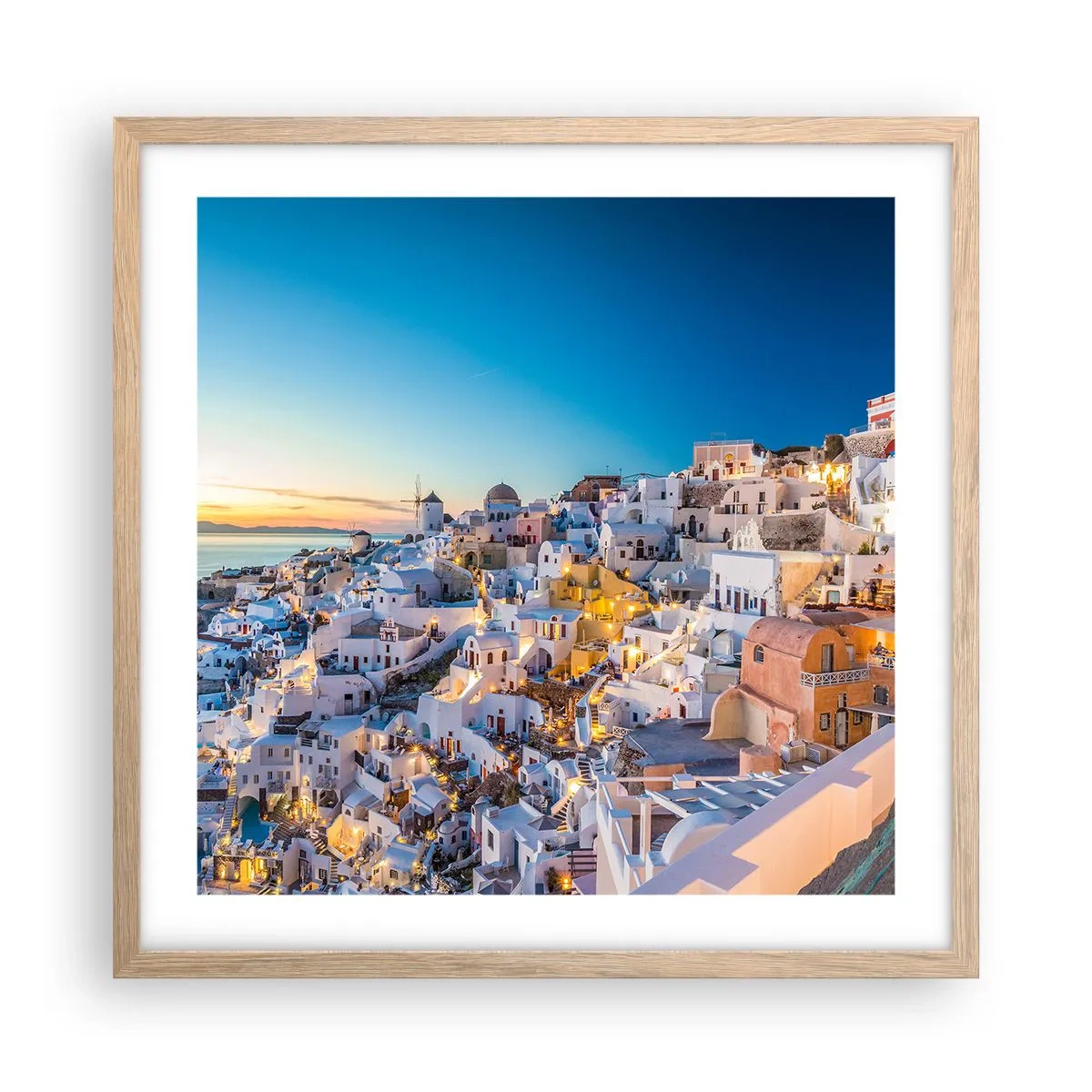 Poster în ramă de stejar deschis - Esența grecității - 50x50 cm