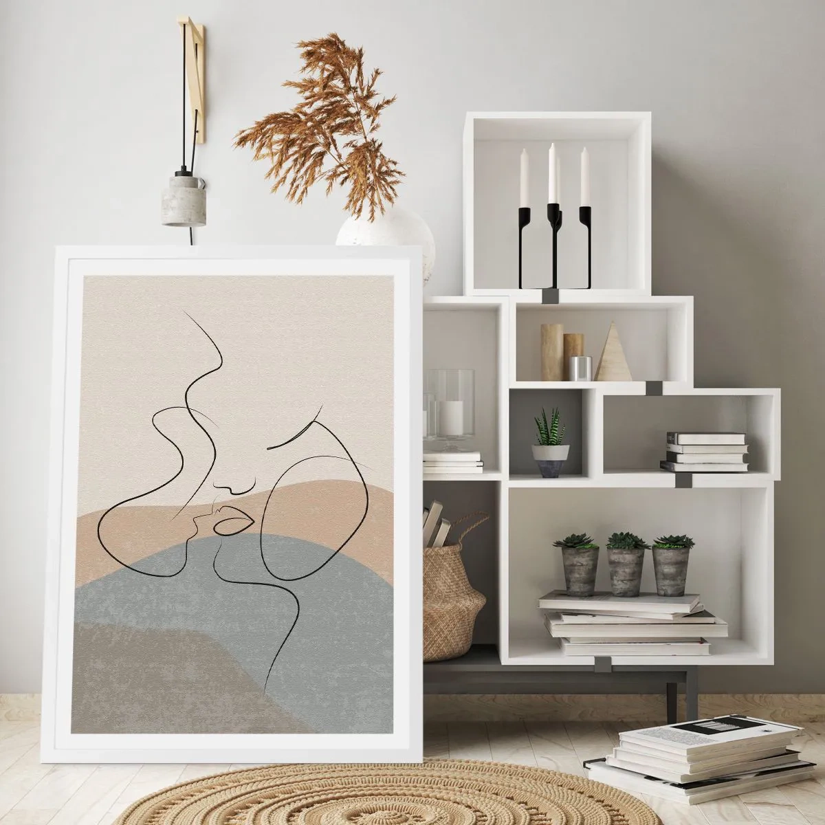 Poster în ramă albă - Ca o atingere de pensulă - 50x70 cm