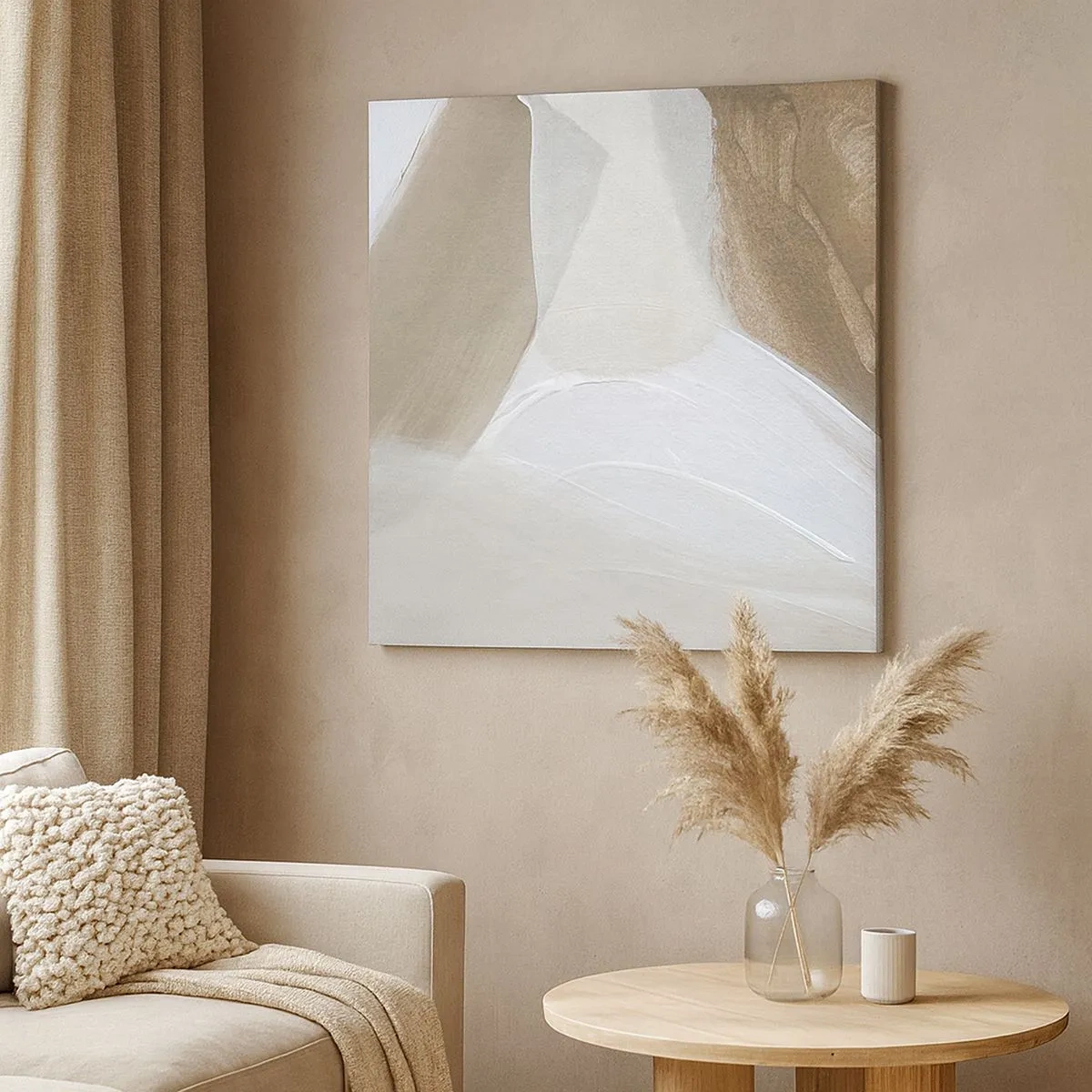 Tablou pe pânză - Val de alb - 30x30 cm