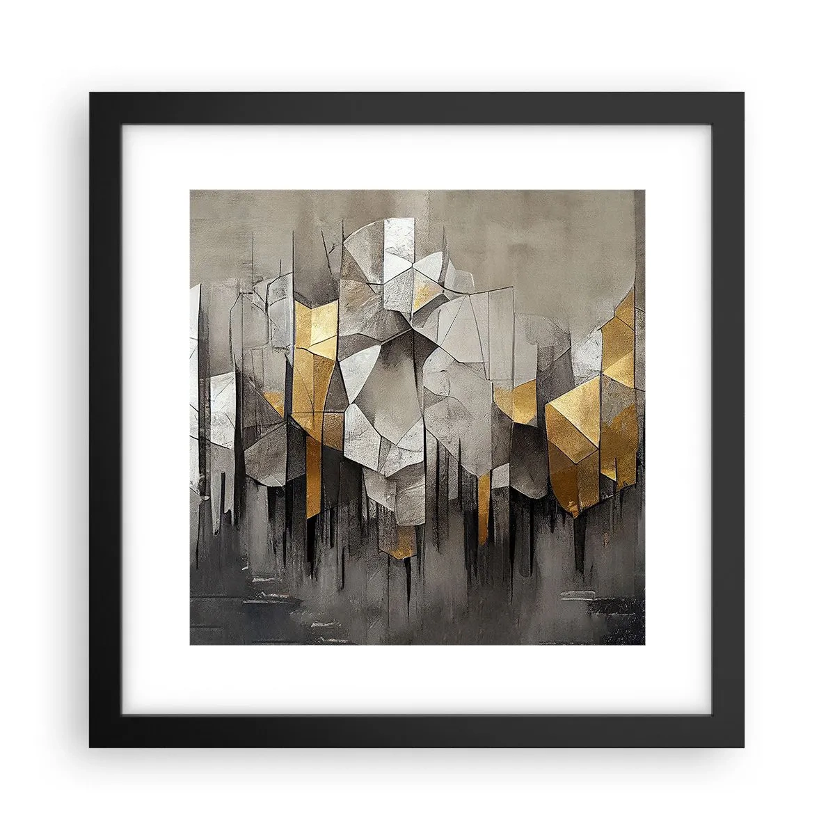 Poster în ramă neagră - Compoziție de gheață și lumină - 30x30 cm