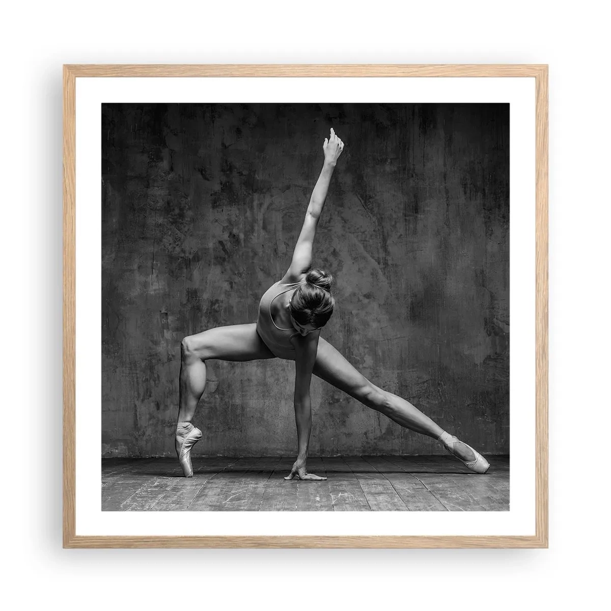 Poster în ramă de stejar deschis - Idealul de echilibru - 60x60 cm