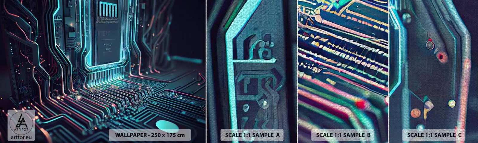 Mostră tapet Premium Canvas - Iată la ce mă gândesc... - Tehnologie, Calculator, Procesor - 100x30 cm
