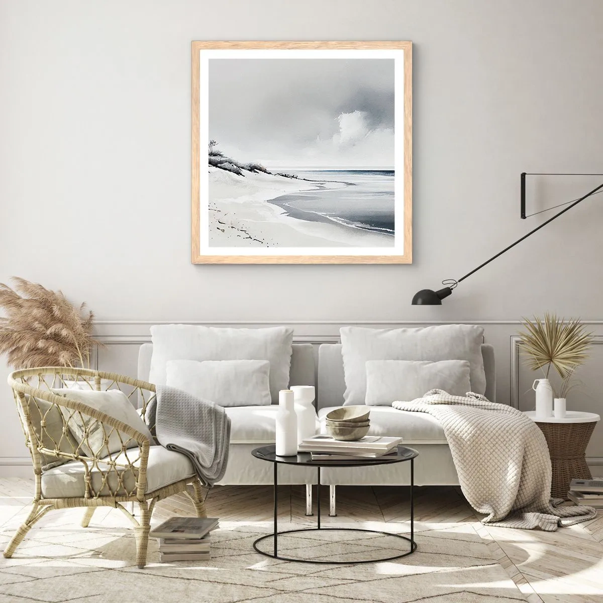 Poster în ramă de stejar deschis - Întotdeauna împreună - 60x60 cm