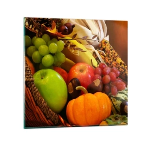 Tablou pe sticlă - Coșul de recoltă - 50x50 cm