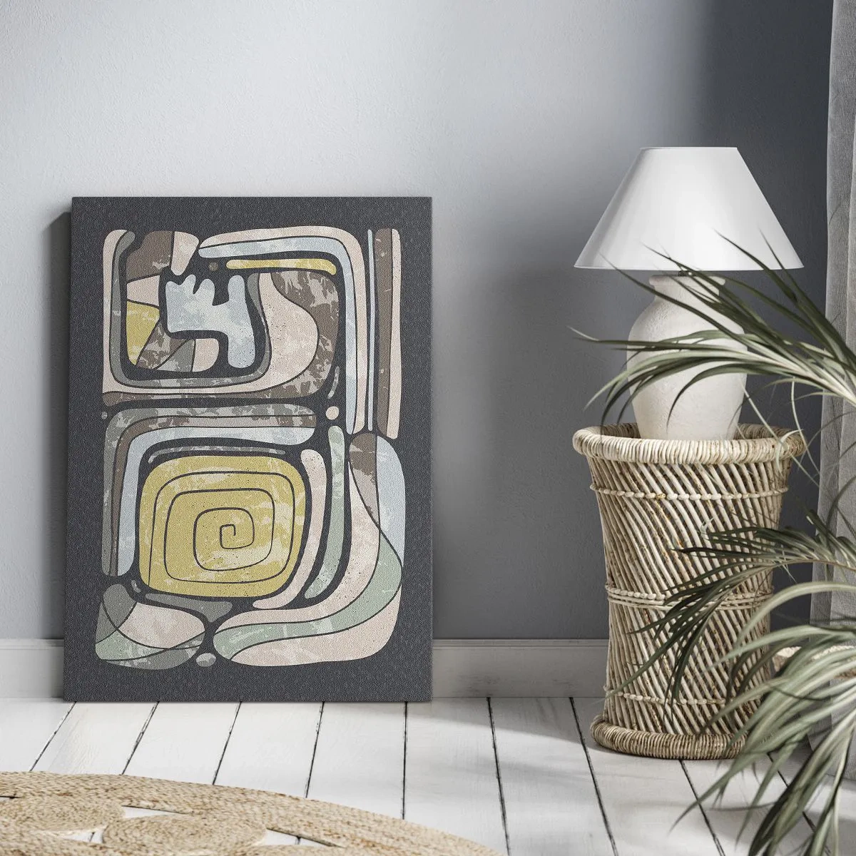 Tablou pe pânză - Abstracție în spirit precolumbian - 50x70 cm