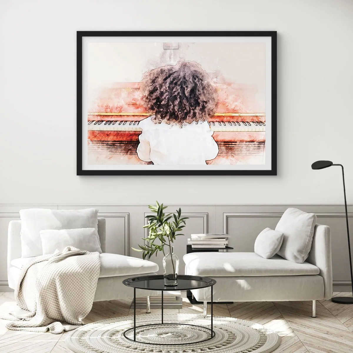 Poster în ramă neagră - Într-o lume a muzicii - 50x40 cm