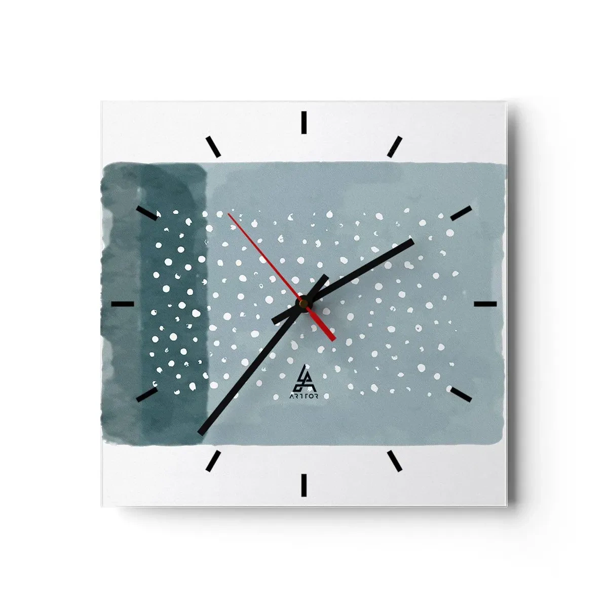 Ceas de perete - Ceas pe sticlă - Crescute pe albastru - 40x40 cm