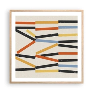 Poster în ramă de stejar deschis - Compoziție la nivel - 60x60 cm
