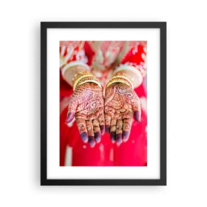 Poster în ramă neagră - Gata să prindă fericirea - 30x40 cm