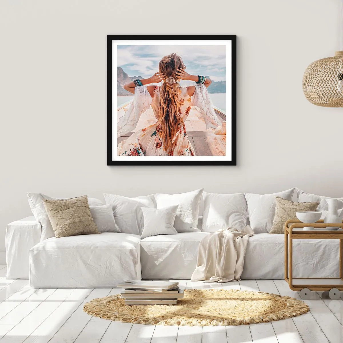 Poster în ramă neagră - Pe drumul spre fericire - 40x40 cm