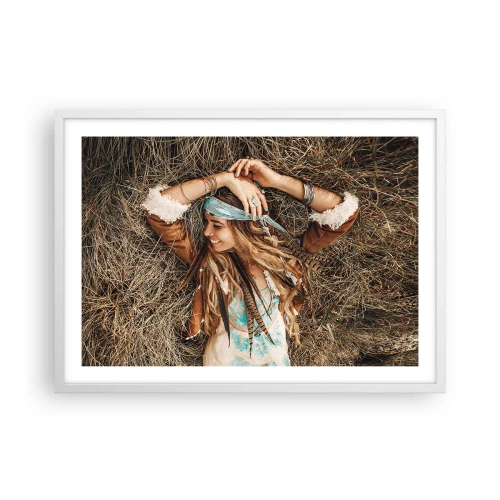 Poster în ramă albă - În drum spre vara iubirii - 70x50 cm