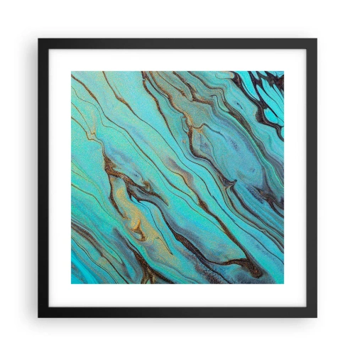 Poster în ramă neagră - Mareea turcoaz - 40x40 cm