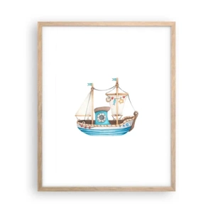 Poster în ramă de stejar deschis - Ahoy aventura! - 40x50 cm