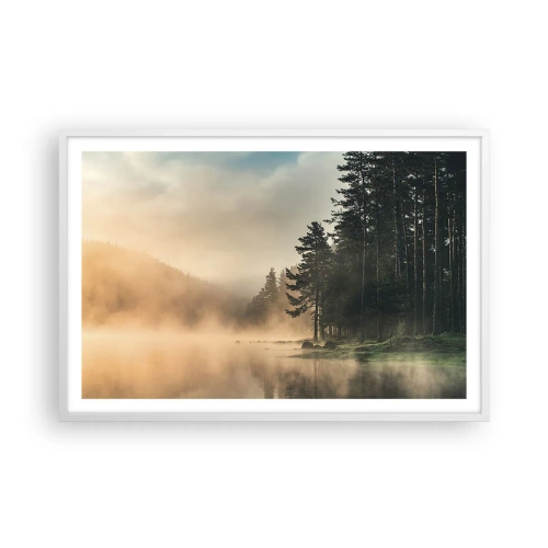 Poster în ramă albă - Nașterea unei zile - 91x61 cm
