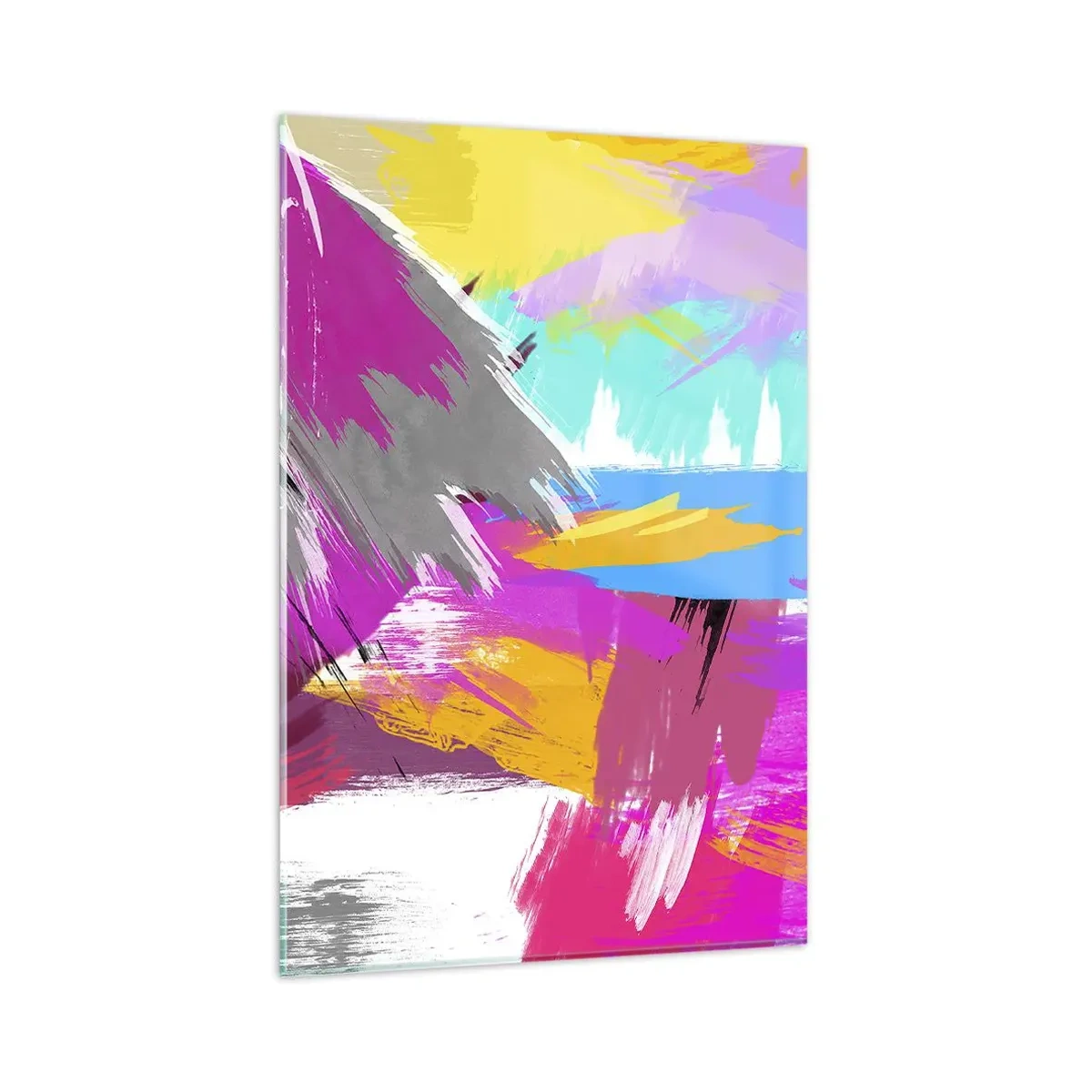 Tablou pe sticlă - Mâzgălituri cu pensula - 80x120 cm