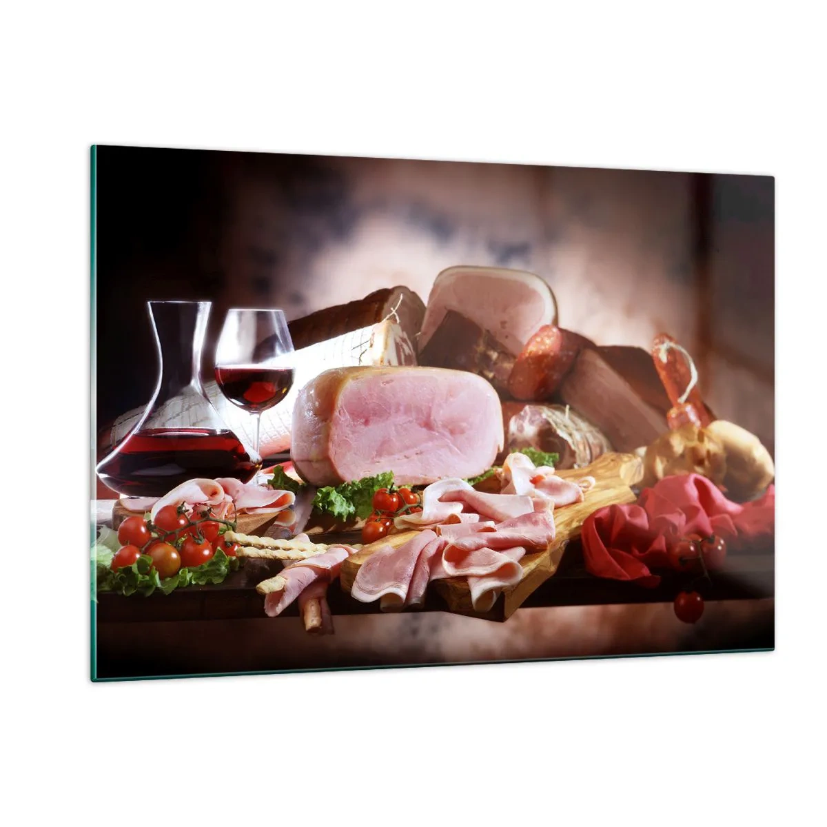 Tablou pe sticlă - Un vis culinar cu o carafă - 120x80 cm