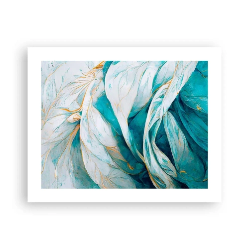 Poster - Abstractul albastru cu motiv auriu - 50x40 cm