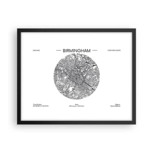 Poster în ramă neagră - Anatomia Birmingham - 50x40 cm