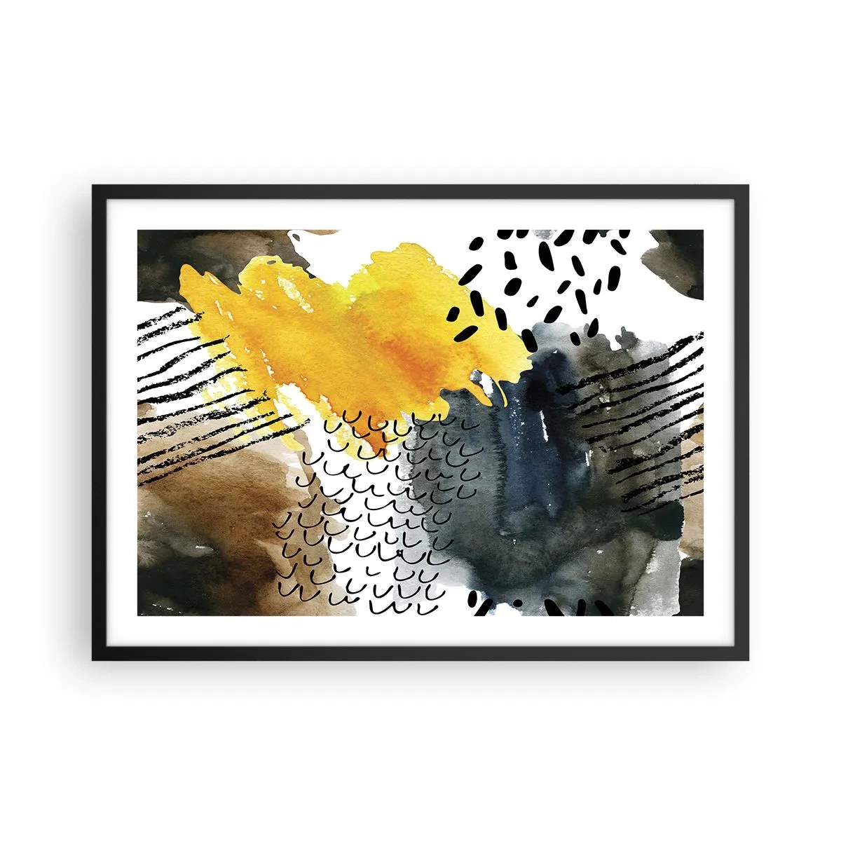 Poster în ramă neagră - O întâlnire a elementelor - 70x50 cm