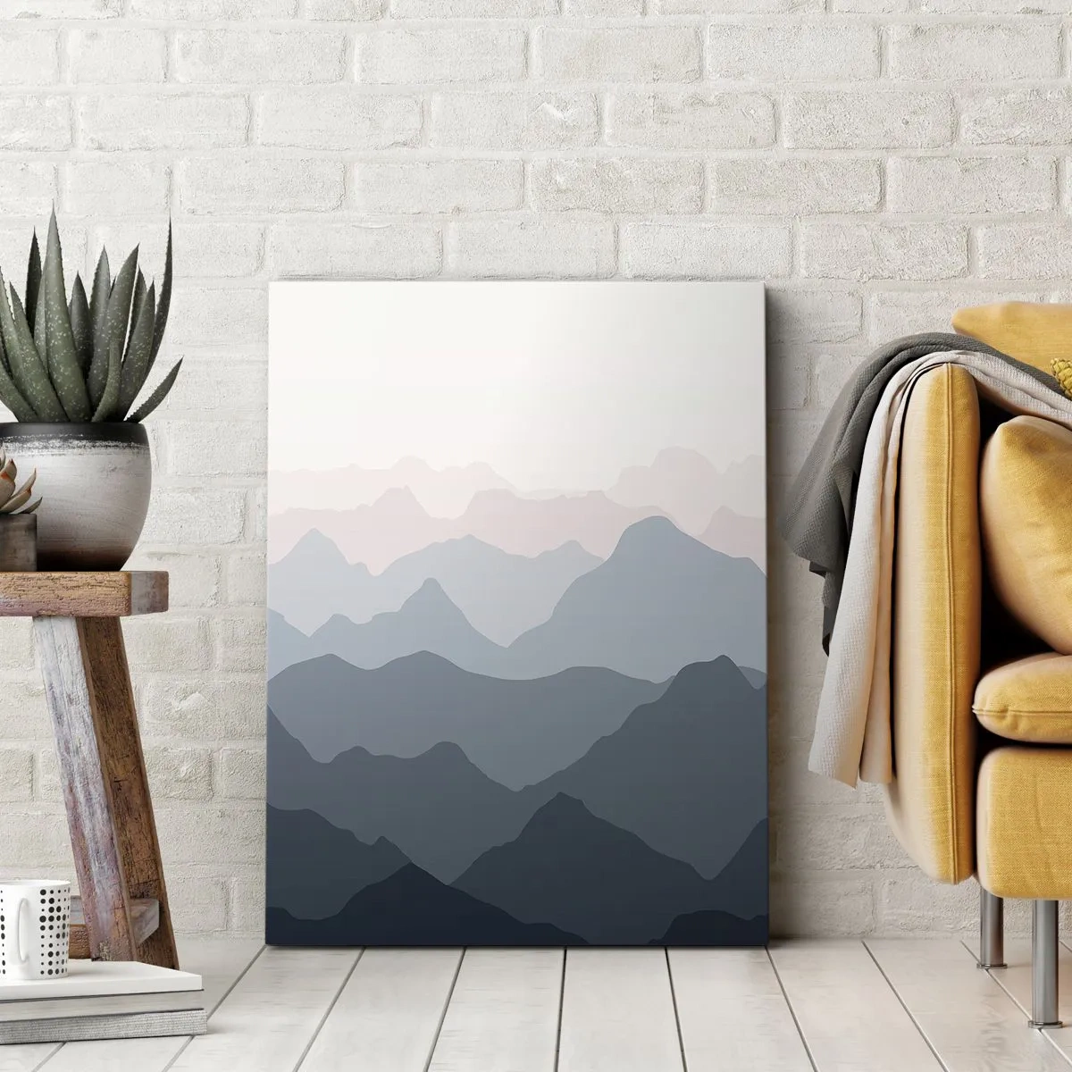 Tablou pe pânză - Valuri de munți - 45x80 cm