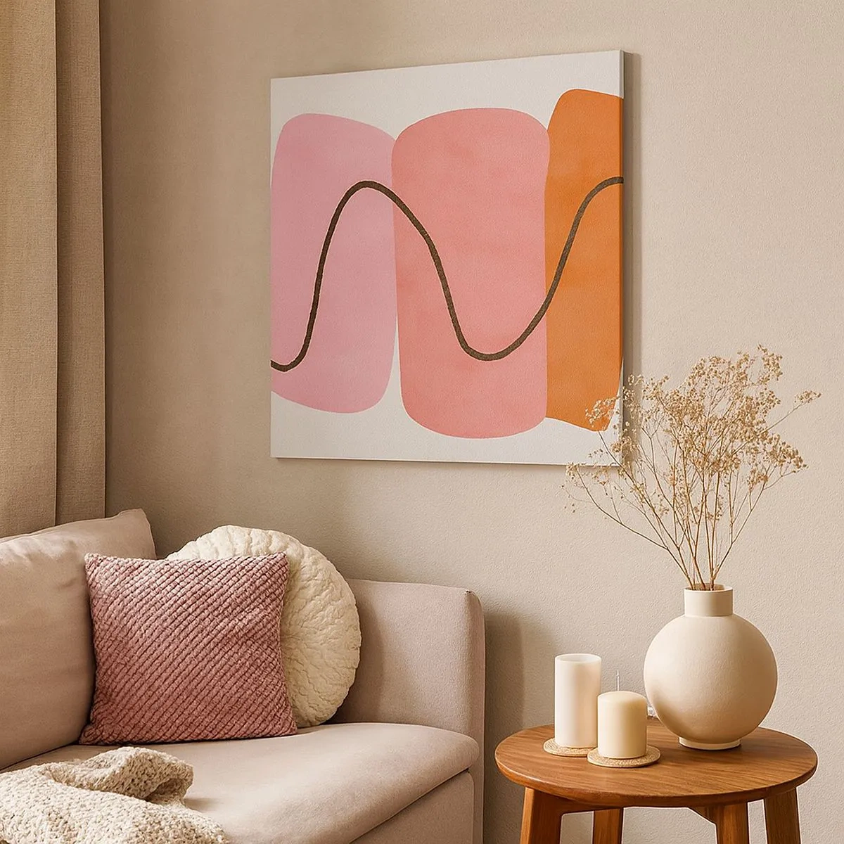 Tablou pe pânză - Mișcarea blândă a formelor - 30x30 cm