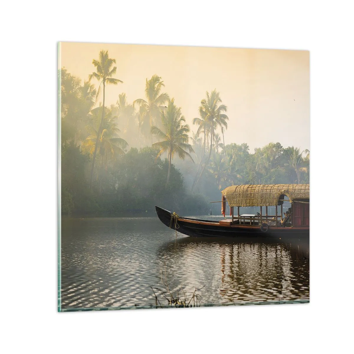 Tablou pe sticlă - Casă pe râu - 40x40 cm