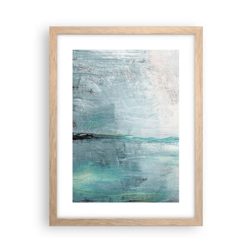 Poster în ramă de stejar deschis - Orizontal în albastru - 30x40 cm