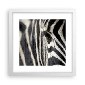 Poster în ramă albă - Portret cu dungi - 30x30 cm