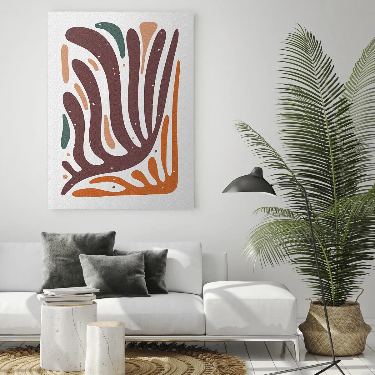 Tablou pe sticlă - Compoziție organică radială - 50x70 cm