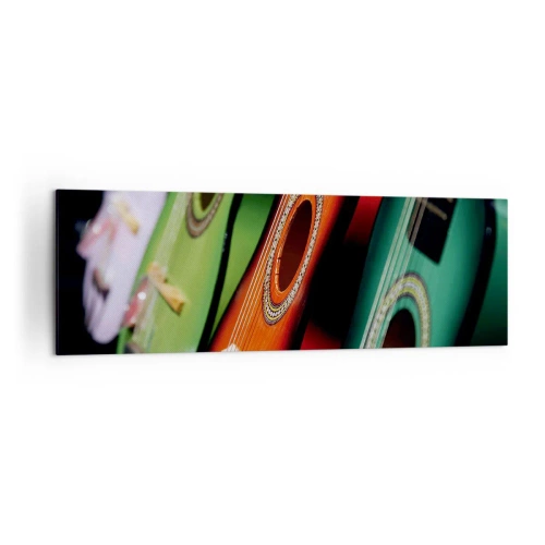 Tablou pe pânză - Chitara are multe culori - 160x50 cm