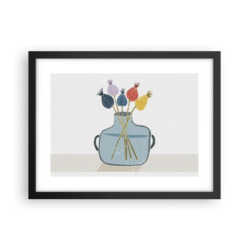 Poster în ramă neagră - Paparune sau maci? - 40x30 cm