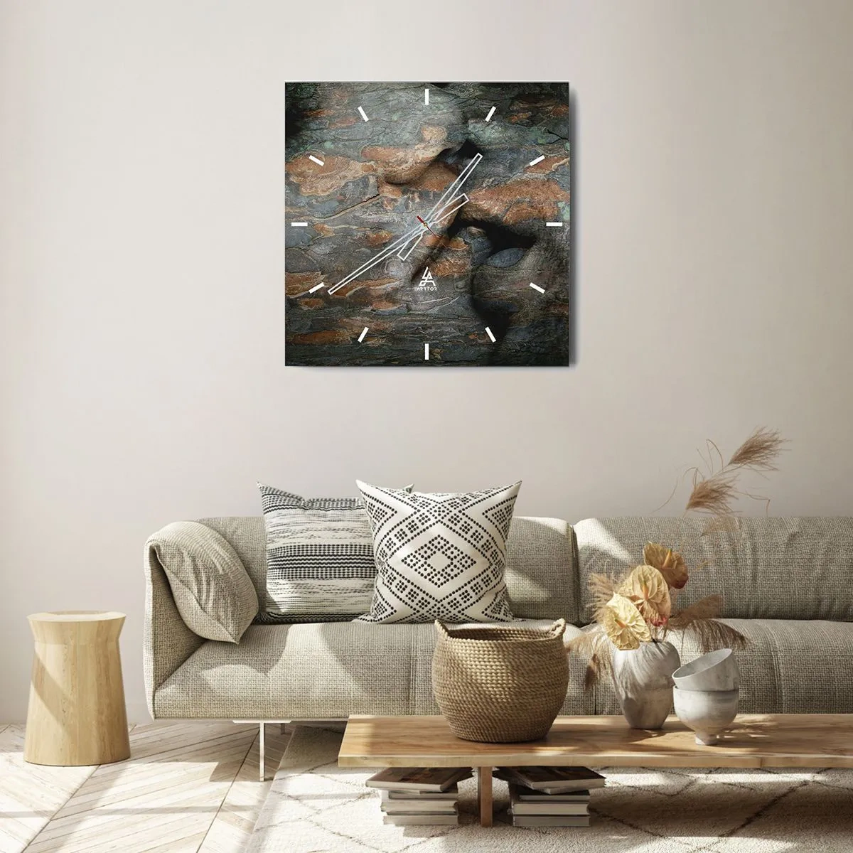 Ceas de perete - Ceas pe sticlă - Împreună pentru totdeauna - 40x40 cm