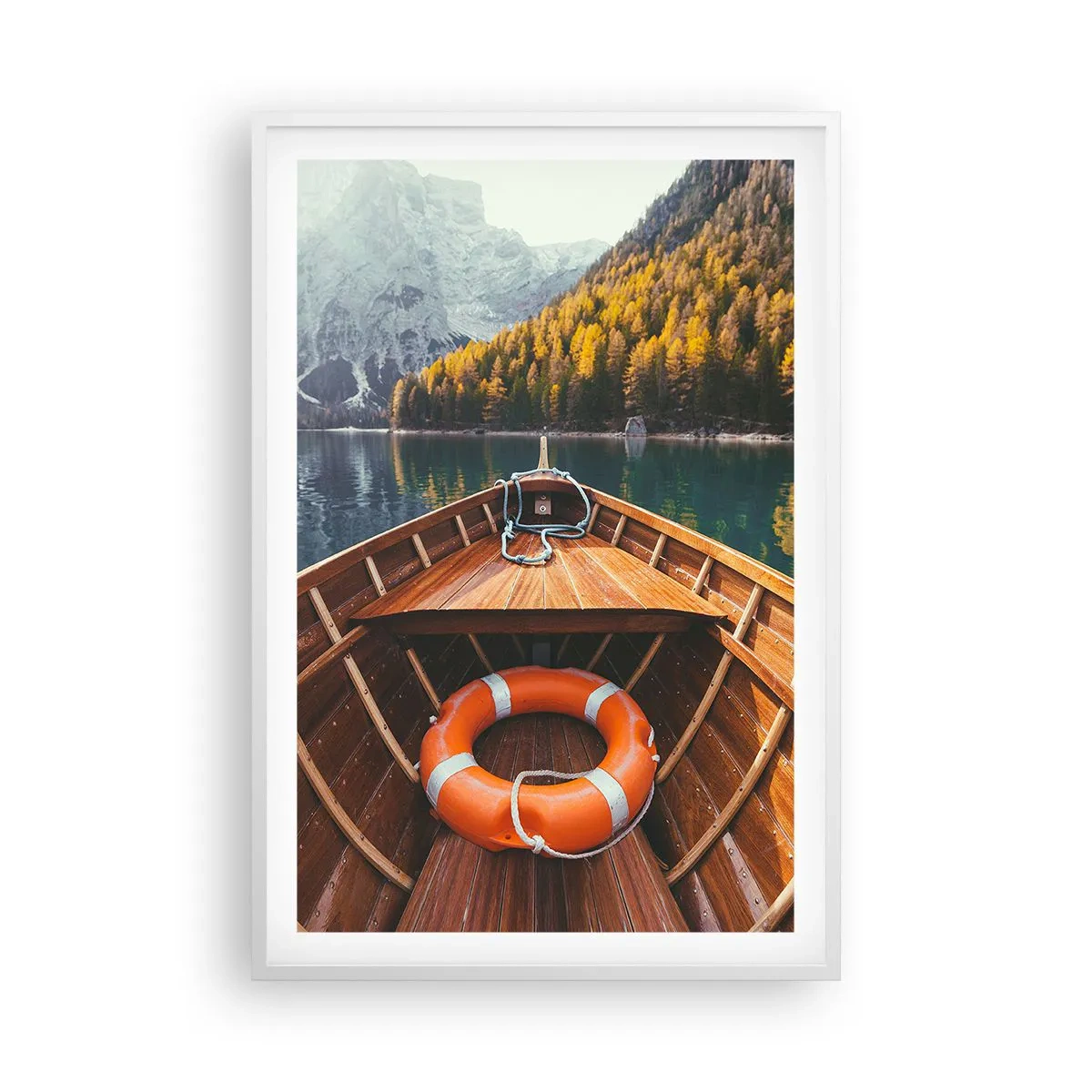 Poster în ramă albă - Excursie pe munte - 61x91 cm