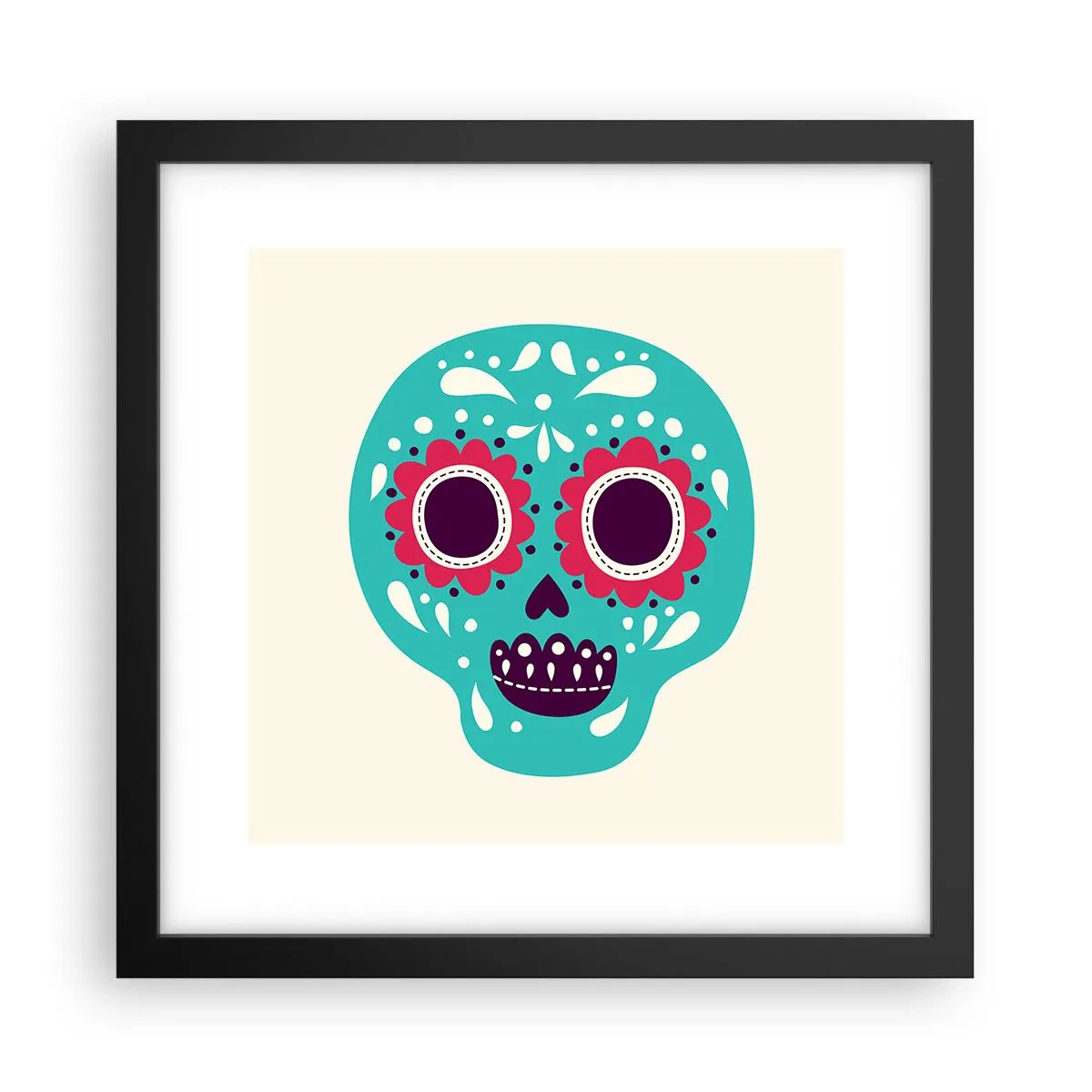 Poster în ramă neagră - Viața - distracție până la moarte - 30x30 cm