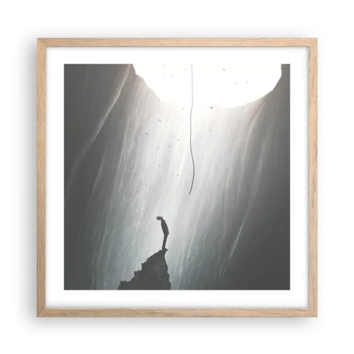 Poster în ramă de stejar deschis - Există întotdeauna o cale de ieșire - 50x50 cm
