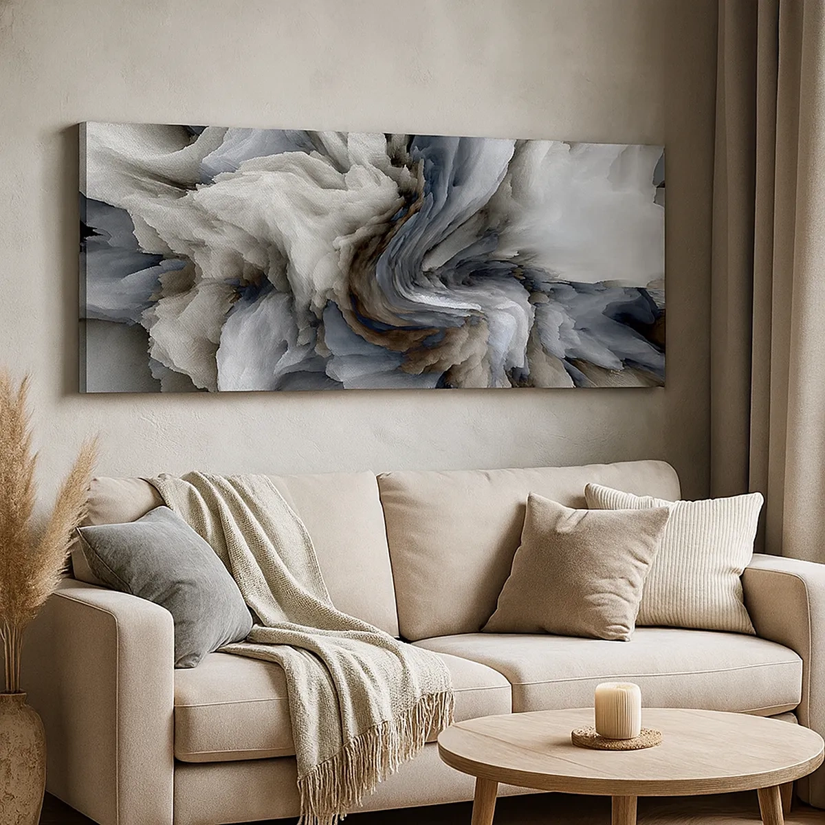 Tablou pe pânză - Piatră și floare - 30x30 cm