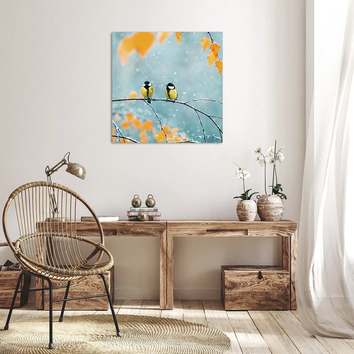 Tablou pe pânză - Bârfele păsărilor - 70x70 cm