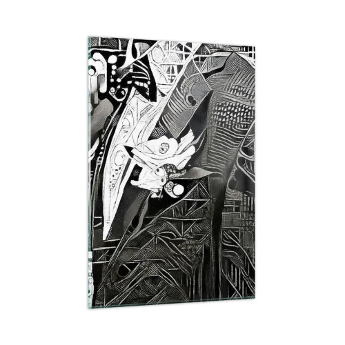 Tablou pe sticlă - Doar un om aparent gri - 80x120 cm