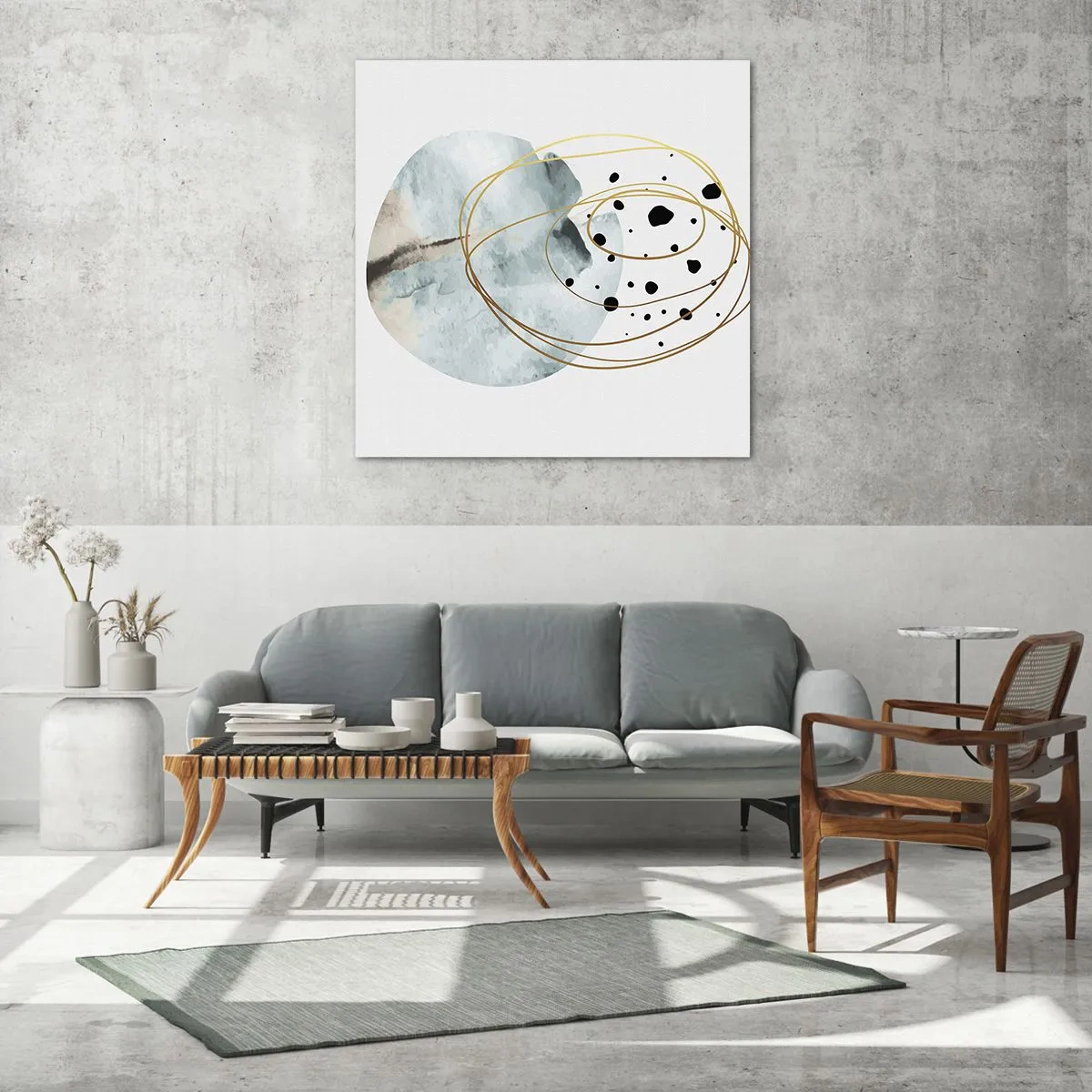 Tablou pe sticlă - În îmbrățișarea spațiului - 70x70 cm