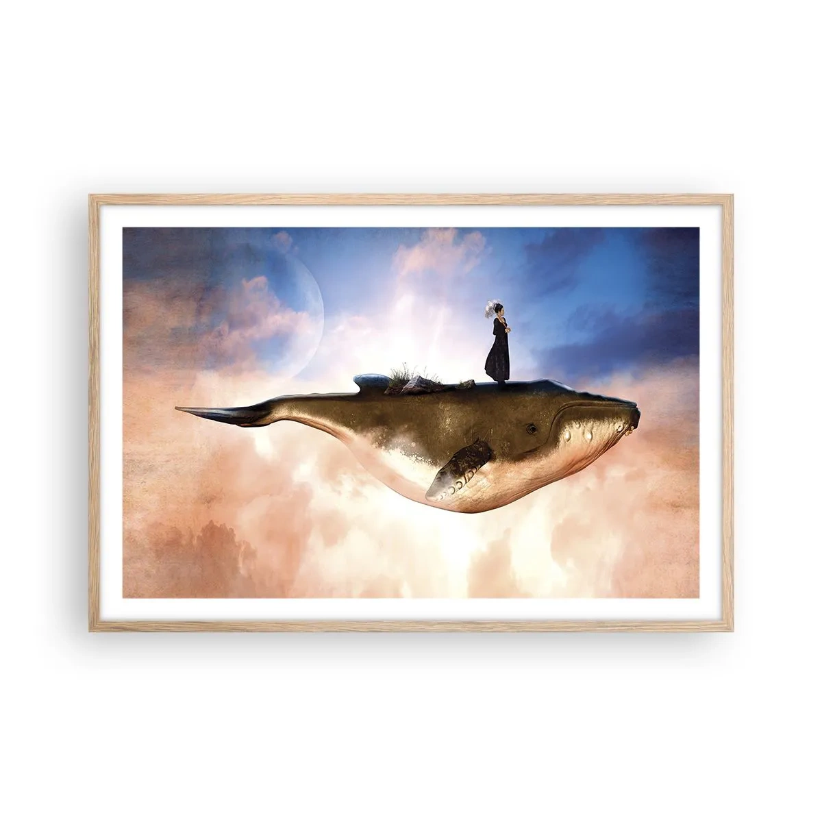 Poster în ramă de stejar deschis - O călătorie suprarealistă - 91x61 cm