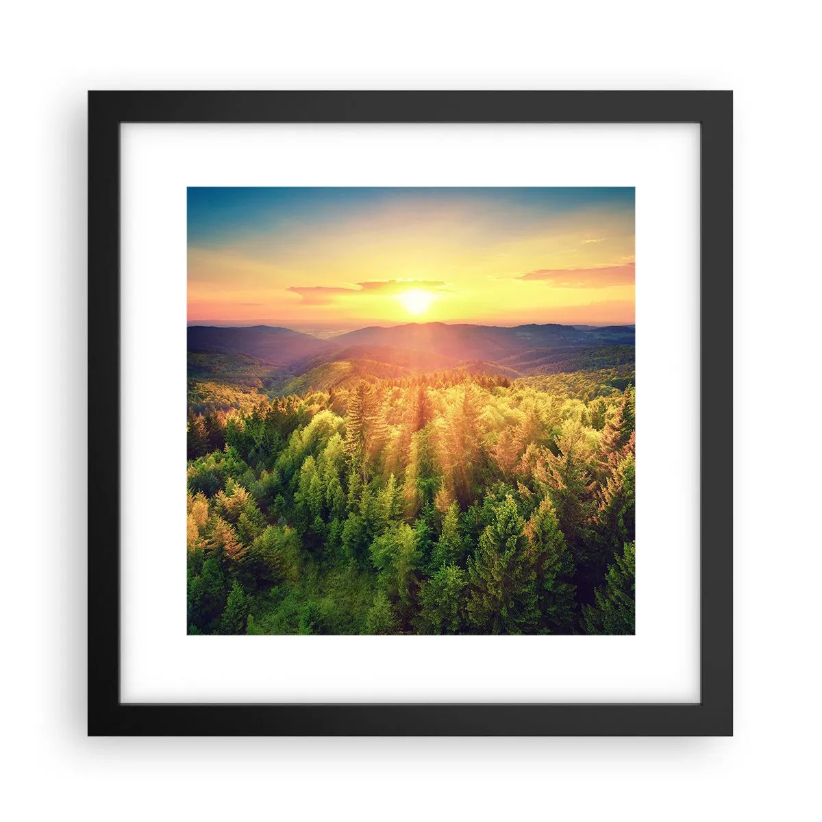 Poster în ramă neagră - Vârfuri și culmi - 30x30 cm
